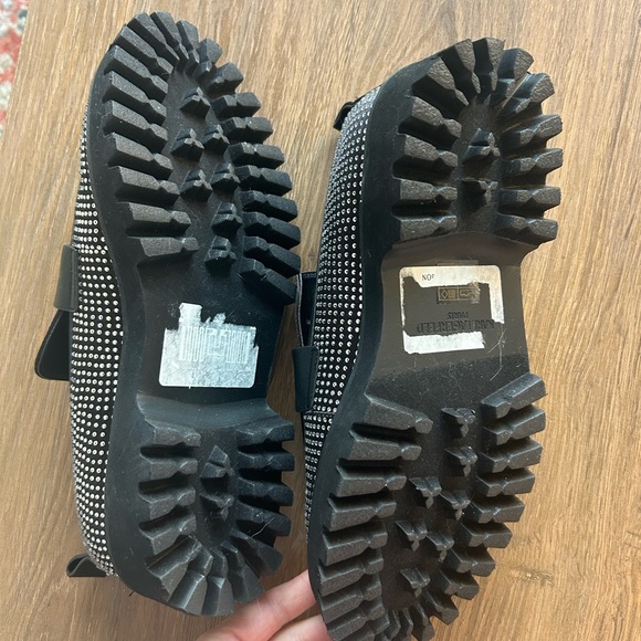 Karl Lagerfeld Black and Silver Studded Loafers - Picture 3 of 4